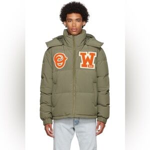 Off-White Khaki Patches Down Jacket Army Green/Khaki Large